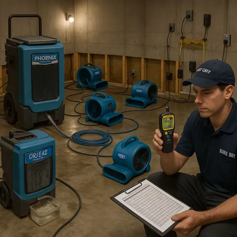 Structural Drying and Dehumidification process in Cornwall, NY